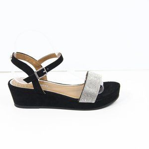 Nine West Platform Sandals sz 5 Wedge Heels Women Shoes Rhinestones